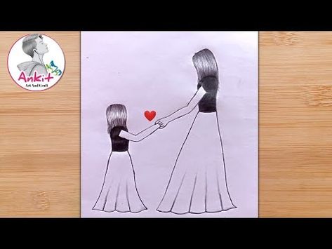 Celebrate the unique bond between Mother and Daughter by Drawing and capturing their love and connection through art. Mother And Daughter Drawing, Sketch For Beginners, Mothers Day Drawings, Drawing With Pencil, Mother And Daughter, Pencil Sketch, Pencil Art, Just For Fun, Drawing Ideas