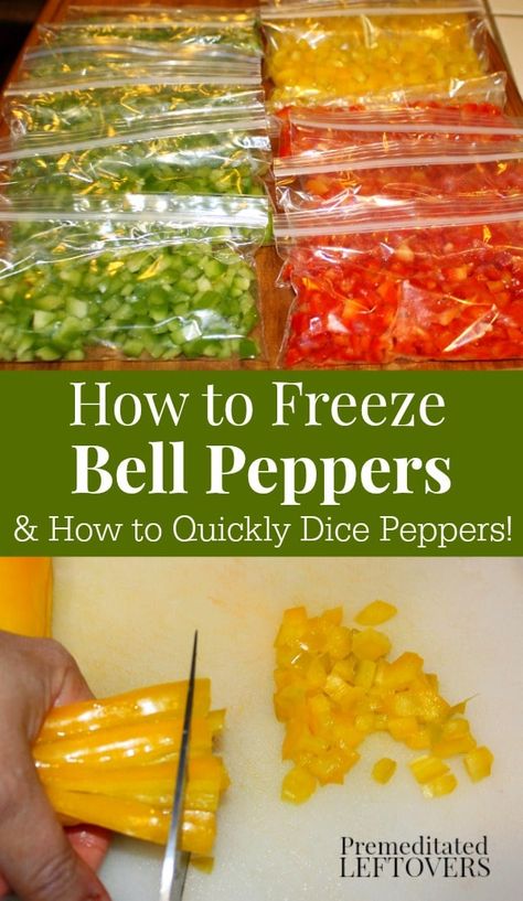 Freeze Bell Peppers, Freeze Peppers, Freezing Food Guide, Freezing Bell Peppers, Freezing Peppers, Freezing Vegetables, Meal Prep Tips, Freezer Meal Prep, Frozen Veggies