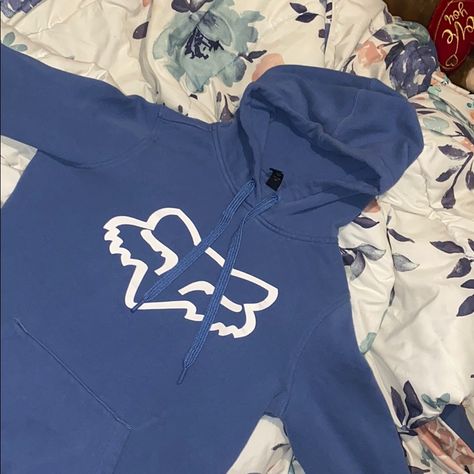 Nwot Blue Fox Racing Hoodie Bought Around Christmas Washed It And It Doesn’t Fit My Loss Your Gain Racing Hoodie, Buy Hoodies, Racing Shirts, Fox Racing, Colorful Hoodies, Blue White, Color Blue, Fox, Womens Shirts