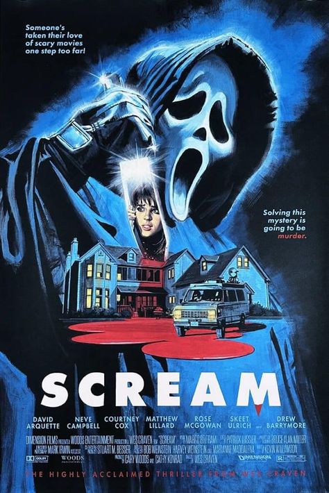 Halloween Movie Poster, 90s Horror Movies, Terror Movies, Scream 1996, Slasher Film, Screen Print Poster, Slasher Movies, Scream Movie, Movie Poster Wall