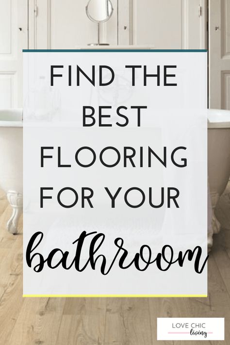 What is the Best Flooring For a Bathroom? Check out this roundup of the flooring options for bathrooms and the pros and cons of each. Then decide which flooring is right for your home - from laminate to vinyl to tiles and more.   #bathroom #bathroomfloor #lovechicliving Bathroom Flooring Trends, Farmhouse Bedroom Wall, Interior Cottage, Country Bedroom Design, Best Bathroom Flooring, Flooring Types, Vinyl Sheet Flooring, Contemporary Home Interior, Plywood Design