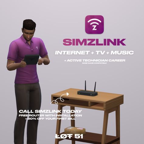 Simzlink Internet Service + Active Career (Now Available to the Public with v0.1.1) | Lot 51 on Patreon Sims 4 Traits, Play Sims 4, Free Sims 4, Sims 4 Game Mods, Sims 4 Expansions, Sims 4 Body Mods, Tumblr Sims 4, Play Sims, Sims 4 Cc Folder