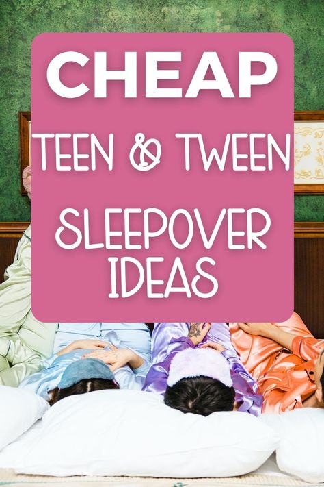 Cheap Sleepover Ideas for Teens and Tweens Slumber Party On A Budget, Kid Sleepover Ideas Activities, Dollar Tree Sleepover Ideas, Sleepover Basket Ideas, Movie Night Sleepover Party, Cheap Sleepover Ideas, Diy Sleepover Tent, Sleepover Ideas Aesthetic, Sleepover Ideas For Teens