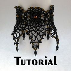 Goth Crochet, Choker Patterns, Col Crochet, Bracelet Or, Bead Lace, Crochet Jewellery, Bead Weaving Tutorials, Crochet Jewelry Patterns, Mode Crochet