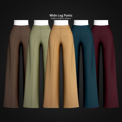 Wide Leg Pants | Gorilla Gorilla Gorilla on Patreon Gorilla Gorilla Gorilla Sims 4, Gorilla Gorilla, Die Sims 4, Sims 4 Challenges, The Sims 4 Pc, The Sims 4 Packs, Sims 4 Expansions, Tumblr Sims 4, Sims 4 Cc Folder