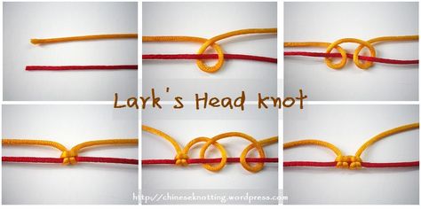 Larks Head Knot Tutorials, Larks Head Knot, Garden Improvement, Chinese Knotting, Crochet 101, Language Of Love, Braided Bracelet Diy, Macrame Knots Tutorial, Knot Braid