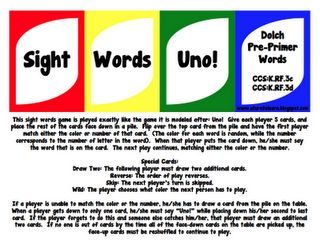 FREE Sight Words Uno - PrePrimer Dolch Words  - Go to http://pinterest.com/TheBestofTPT/ for this and thousands of free lessons. Uno Game, Pre Primer Sight Words, Teaching Sight Words, Dolch Words, Uno Cards, Dolch Sight Words, Classroom Freebies, Sight Words Kindergarten, Sight Word Practice