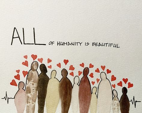 Everyone deserves respect. No one should be treated differently based off of appearance. We all human, worthy of love & life free of fear. #diversity #humanityrestored #watercolor #paintwithpurpose #notsoboringcreations_mrgnbland Respect Drawing Ideas, Inclusivity Art, Integrity Poster, Respect Drawing, Respect Art, Generosity Quotes, Respect Images, Diversity Poster, Worthy Of Love