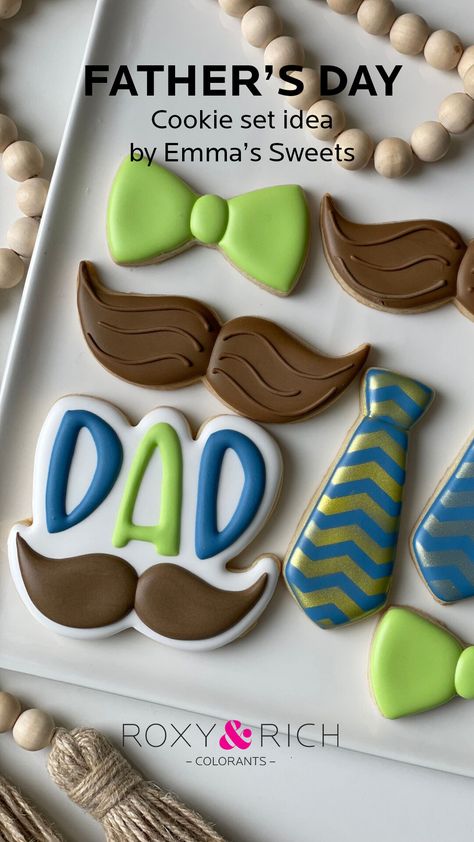 Fathers Day Cookies, Royal Icing Templates, Sugar Cookie Ideas, Fathers Day Cake, Cookie Icing, Homemade Cookies, Cookies Decorated, Birthday Cookies, Icing Cookies