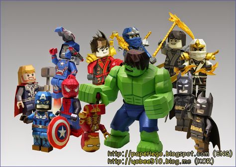 YOBEE'S LEGO MINI-FIGURE PAPER CRAFT: Lego Paper Craft Download Line-Up (9 Mar. 2015) Gundam Papercraft, Lego Iron Man, Man Crafts, Lego Mini, Lego Craft, Lego Batman, Easy Crafts For Kids, Lego Minifigures, Paper Toys