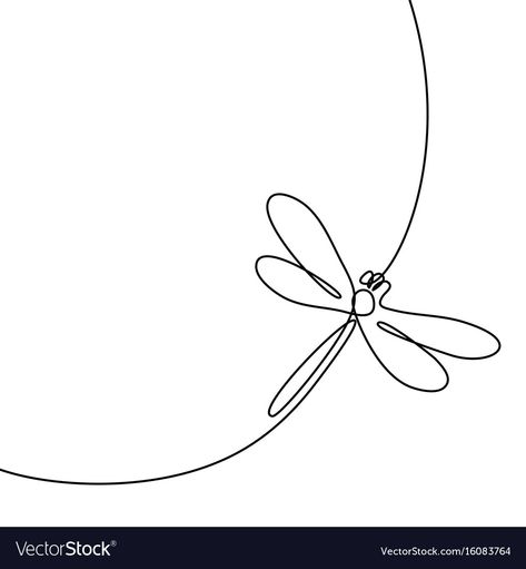 Dragonfly Line Drawing, Dragonfly One Line, Dragonfly Line Tattoo, One Line Doodles, Line Art Dragonfly, Dragonfly Line Art, Dragonfly Vector, Flying Dragonfly, Continuous Line Tattoo