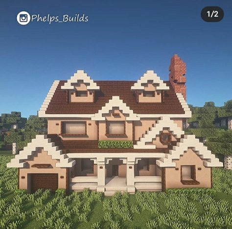 Minecraft House Suburban, Minecraft Houses Suburban, Minecraft Family House, Minecraft Suburban House, Cute Minecraft, Houses Minecraft, Minecraft City Buildings, Minecraft Mansion, Minecraft Structures