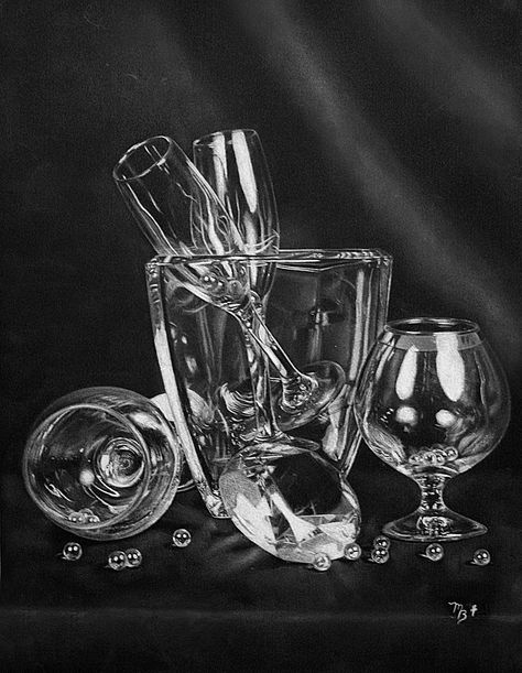 Art, Charcoal, Drawing, Glass, ,Crystal, Photo, Realism, Black, White, Pencil Coal Drawing, White Charcoal Drawing, Photo Realism, Pencil Drawing Tutorials, Black Paper Drawing, Ap Studio Art, Art Charcoal, Object Drawing, Charcoal Art