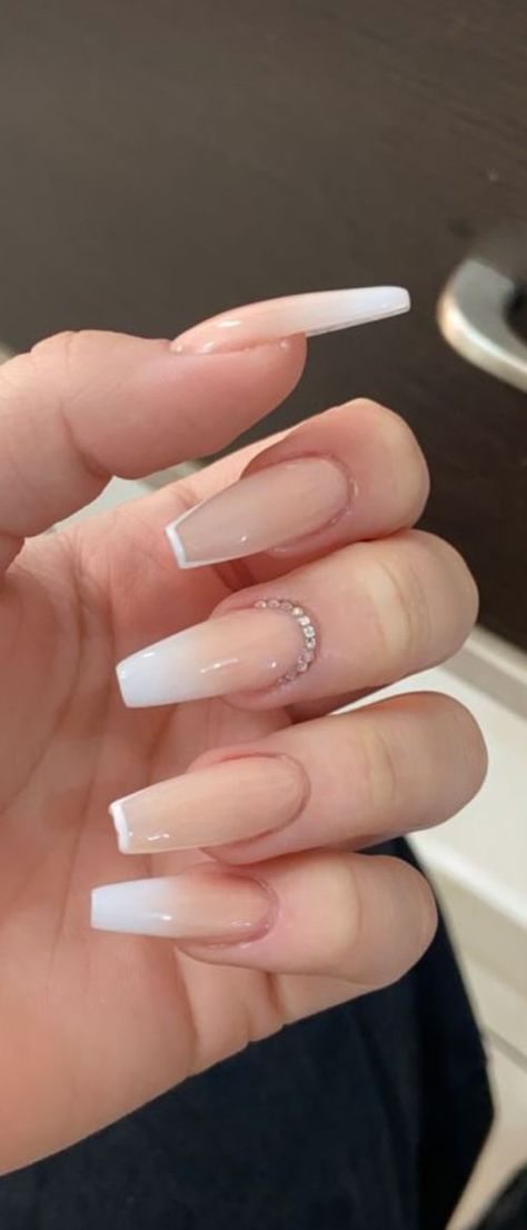 Nail References, Ballerina Nails, Nail Extensions, Nails Inspo, French Tip Nails, Best Acrylic Nails, Nail Decorations, French Nails, Stylish Nails