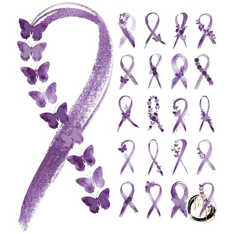 Lymphoma Tattoo, Purple Ribbon Tattoos, Alzheimers Tattoo, Purple Ribbon Awareness, Love Symbol Tattoos, Survivor Tattoo, Awareness Tattoo, Ribbon Tattoos, Clear Images