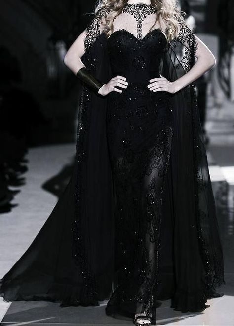 Zuhair Murad gown Zuhair Murad Haute Couture, Zuhair Murad, Black Gown, Fantasy Dress, Yohji Yamamoto, Fantasy Fashion, Dark Fashion, Looks Style, Mode Inspiration