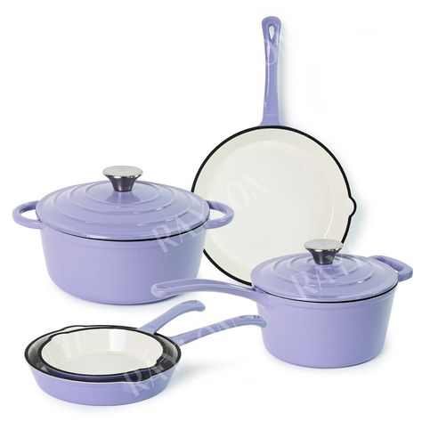 22cm enamel cast iron casserole🥰 Enamel cast iron sauce pan😍 16cm 20cm 26cm enamel cast iron fry pan🤩 Cooking Pots And Pans, Enamel Kitchenware, Cast Iron Cookware Set, Iron Kitchen, Enamel Cookware, Enameled Cast Iron Cookware, Kitchenware Set, Fashion Purple, Nonstick Cookware Sets