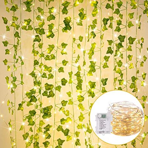 Bailey Wynne's Amazon Page Battery Operated Garland, Fake Ivy, Vine Garland, Copper Wire Lights, Ivy Vine, Led Curtain, Battery String Lights, Indoor Event, Wedding Wall Decorations