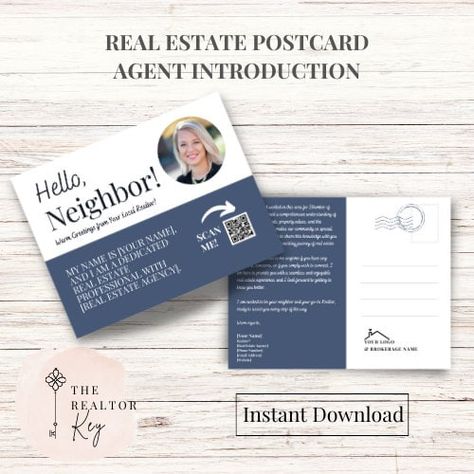 Hello Neighbor | Agent Introduction | Realtor Lead Generating Postcard | Real Estate Modern Marketing | Easy Canva Template | Mailer | Flyer Introduce Yourself To Neighbors, Closing Deals, Modern Marketing, Real Estate Postcards, Real Estate Marketing Design, Hello Neighbor, Post Card, Marketing Design, School District