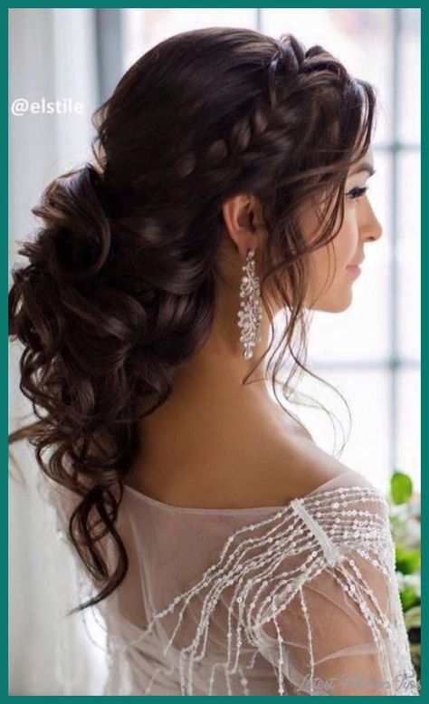 Half Up Curls, Prom Hair Updo, Simple Wedding Hairstyles, Best Wedding Hairstyles, Long Hair Updo, Braids With Curls, Wedding Hairstyles Half Up Half Down, Wedding Hair Inspiration, Indian Hair