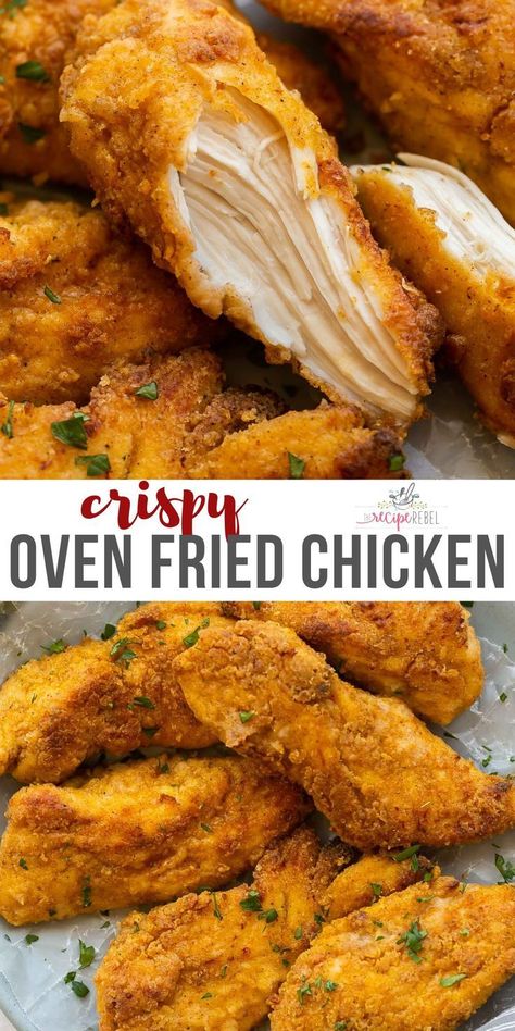 Crispy Baked Fried Chicken Baked Fried Chicken Breast, Crispy Baked Chicken Breast, Best Oven Fried Chicken, Baked Fried Chicken Recipe, Chicken Breast Oven Recipes, Fried Chicken Breast Recipe, Chicken Breast Oven, Easy Fried Chicken, Oven Fried Chicken Recipes