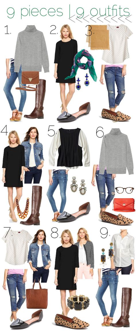 jillgg's good life (for less) | a style blog: 9 pieces | 9 outfits! 9 Pieces 9 Outfits, How To Have Style, Leopard Loafers, Mode Tips, Quoi Porter, Tuxedo Style, West Michigan, Wardrobe Basics, Good Life