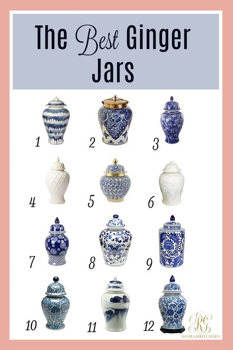 Blue Ginger Jars, Ginger Jars Decor, Decorating With Ginger Jars, White Ginger Jars, Blue White Decor, Chinoiserie Chic, White Christmas Decor, Hamptons Style, Blue And White China