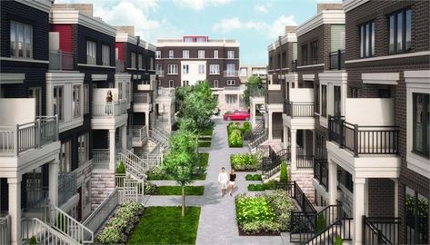 Top 10 Toronto developments on BuzzBuzzHome in May 2015 Brownstone Homes, Small Apartment Building, Townhouse Exterior, Luxury Townhouse, Modern Townhouse, Townhouse Designs, Mix Use Building, Modern Architecture House, Row House