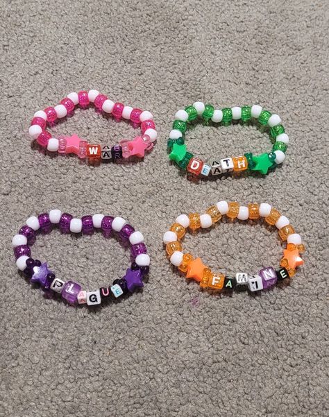 The Four Horsemen Of The Apocalypse Bracelets, Four Horsemen Bracelets, 4 Horsemen Of The Apocalypse Bracelets, Four Horsemen Of The Apocalypse Bracelet, Kandi Singles, Teletubbies Costume, Four Horsemen Of The Apocalypse, Four Horseman, Bracelet Stuff