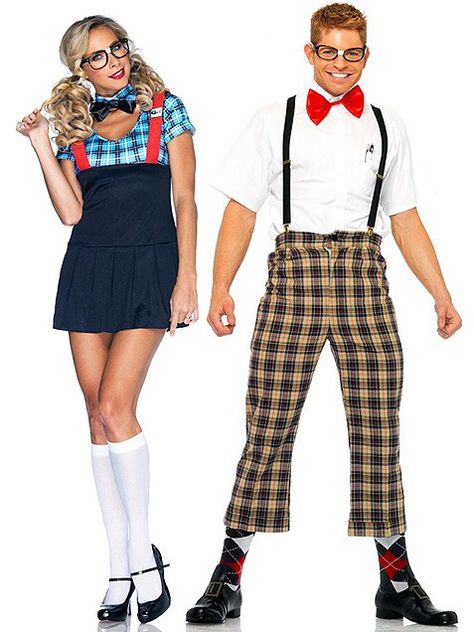 Nerd Couple, Nerd Costumes, Geek Costume, Costume Couples, Nerd Costume, Costume Couple, Funny Couple Costumes, Nerd Outfits, Couple Costume