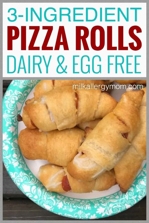 Dairy Free Crescent Pizza Rolls #Heart-HealthyMealOptions Milk Allergy Recipes, Pepperoni Crescent Rolls, Crescent Pizza, Dairy Free Recipes For Kids, Milk Allergy Mom, Daycare Meals, Dairy Free Lunch, Dairy Free Pizza, Dairy Free Cooking