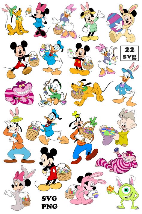 Disney Easter SVG Easter Yard Art, Mickey Easter, Easter Vector, Vinyl Decal Projects, Disney Easter, Easter Clipart, Die Cut Machines, Easter Svg, Vector Clipart