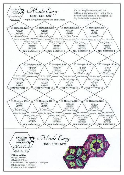 English Paper Piecing Made Easy | Templates for 2" Hexagon Kite Paper patterns #paperpatterns Paper patterns printable #paperpatternsprintable Paper patterns templates #paperpatternstemplates Paper patterns design 2.155 Kansas City Star Quilt Patterns 1930s, English Paper Piecing Patterns Free, Epp Quilt Patterns, Foundation Paper Piecing Templates, Hexie Quilts Patterns, Free Paper Piecing Patterns, Pieced Quilt Patterns, Hexagon Patchwork, Paper Pieced Quilt Patterns