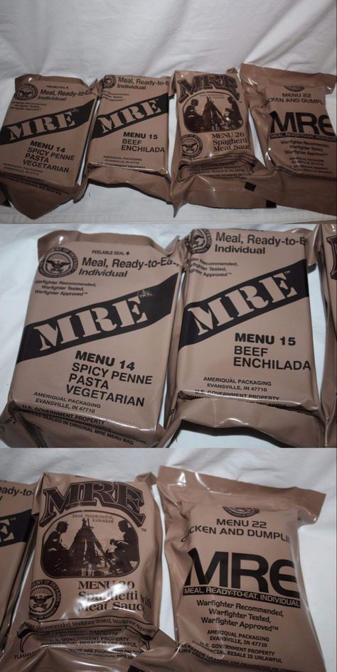 Mre Food, Mre Meals, Military Guys, Meal Ready To Eat, Chicken Menu, Emergency Food Storage, Dried Food, Survival Skills Life Hacks, Camping Gadgets