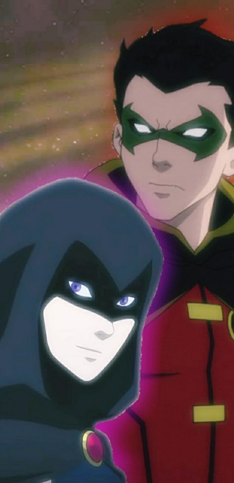 Damian Wayne And Raven Wallpaper, Damian Wayne X Raven, Damian Wayne And Raven, Damian Raven, Raven Wallpaper, Robin And Raven, Raven Teen Titans, Damian Wayne, Batman Family