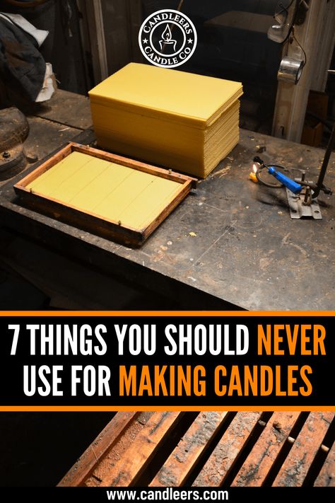 7 Things you should never use for making candles including mica, crayons and wooden bowls. #makingcandles #diycandles #candlemaking #diy #crafts #workfromhome Wooden Candle Wick Diy, Wood Wick Candle Diy, Diy Wooden Candle Holders, Homemade Candle Wick, Making Pillar Candles, Diy Wood Candles, Diy Wooden Candle, Candle Making Machine, Creating Happiness