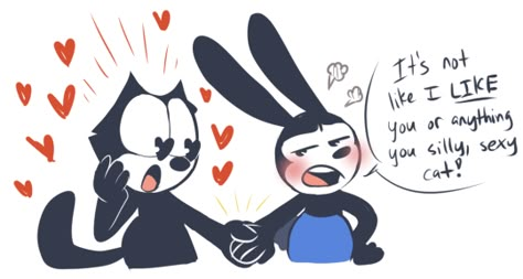 Felix X Oswald, Oswald And Mickey, Mickey And Oswald, Quest For The Ink Machine, Bendy And Boris, Old Cartoon Characters, Epic Mickey, Oswald The Lucky Rabbit, Mickey Mouse Art