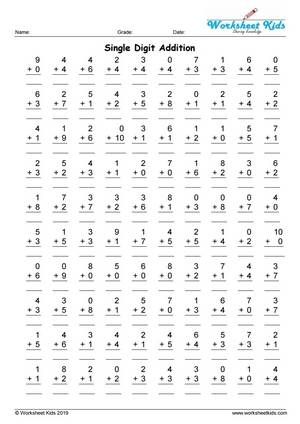 100 Addition problems single digit for grade 1 - Worksheets kids 2nd Grade Math Addition Worksheets Free Printable, Math Sheets For 2nd Grade Free Printable, Free Math Printables 1st Grade, Addition Worksheets For Kg, Math Adding Worksheets, Free Printable Addition Worksheets, Maths Sums For Grade 1, Adding Worksheets First Grade, Kumon Worksheets Free 1st Grade