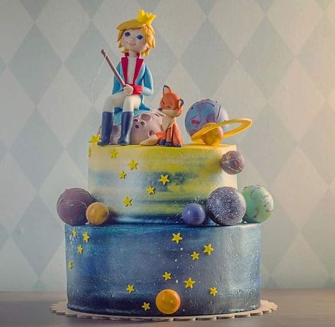 We Are Super Proud Of Ourselves! It Was A Huge Pleasure Makes The Little Prince Cake Staircase Wedding Cake, Little Prince Cake, Bow Wedding Cakes, Homemade Wedding Cake, Geode Cake Wedding, Prince Cake, Disney Wedding Cake, Geode Cake, Creative Wedding Cakes