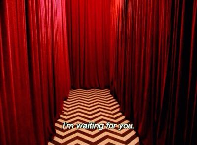 Meet me in the Black Lodge Twin Peaks 1990, Maroon Aesthetic, Audrey Horne, Dale Cooper, Black Lodge, I'm Waiting For You, Laura Palmer, Movies Quotes, Red Room