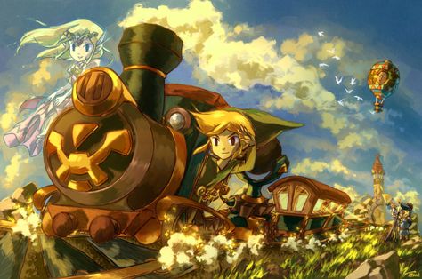 Spirit Tracks fanart by tellie-tale, found on Tumblr Spirit Tracks, Loreena Mckennitt, Link Zelda, Wind Waker, Nintendo Art, Zelda Art, Legend Of Zelda Breath, Zelda Breath, Twilight Princess