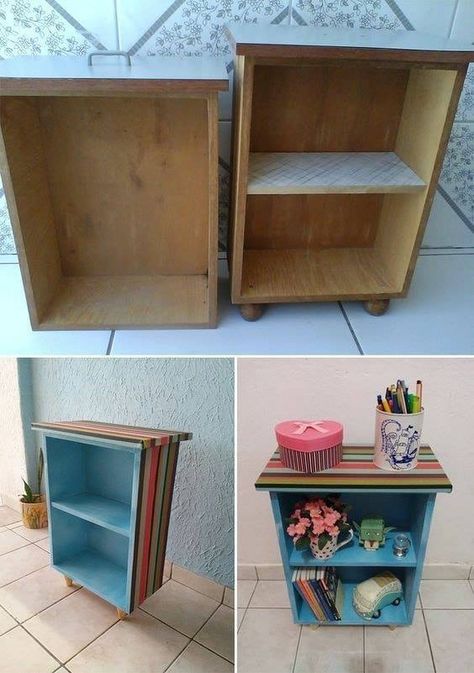 Drawer turned to side table Drawers Repurposed, Old Drawers, Diy Casa, Creation Deco, Refurbished Furniture, Flipping Furniture, Redo Furniture, Repurposed Furniture, Upcycled Furniture