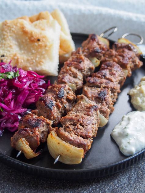 This lamb shish kebab is easy to prepare, deliciously tender from the yogurt marinade with a tasty, light spicing. Pair with various sides for a tasty meal. Lamb Kebab Marinade, Kebab Marinade, Lamb Kebab, Shish Kabob, Yogurt Marinade, Grilled Recipes, Lamb Kebabs, Bbq Recipes Grill, Fantastic Recipes