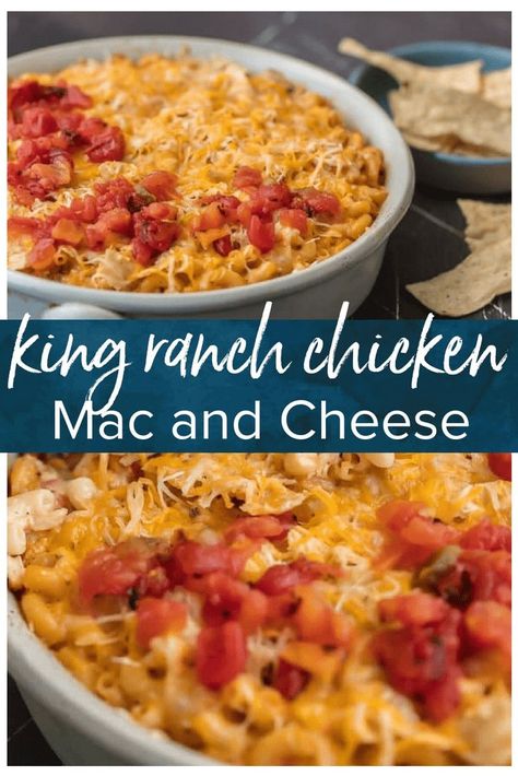 Chicken Mac And Cheese Recipe, Ranch Chicken Recipe, King Ranch Chicken Casserole, Chicken Mac And Cheese, King Ranch Chicken, Mac And Cheese Casserole, Easy Delicious Dinners, Crockpot Recipes Beef Stew, Ranch Chicken Recipes