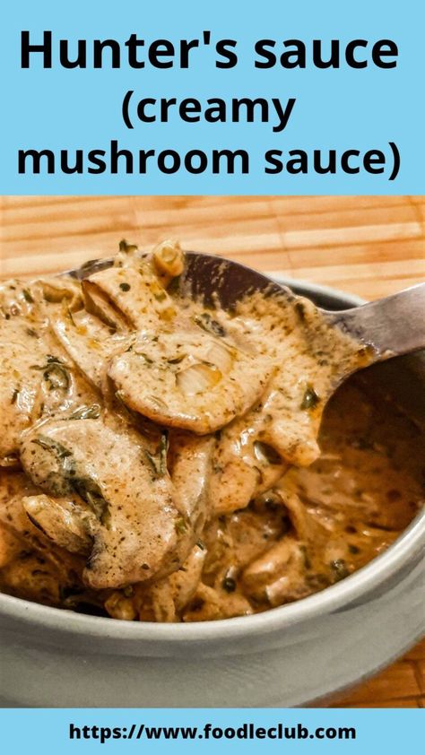 Wild Mushroom Sauce, Morel Cream Sauce, Hunters Sauce Recipe, Jaeger Schnitzel Sauce Mushroom Gravy, Best Mushroom Sauce For Steak, German Mushroom Sauce, Hunter Sauce Recipe, Hunter Sauce, Mushroom Sauce For Steak