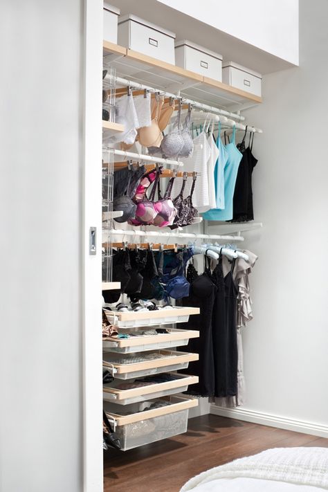 The best way to store your bra – SheKnows Ideas Para Organizar Ropa, Lingerie Organization, Lingerie Closet, Lingerie Storage, Ideas Armario, Transitional Closet, Bra Storage, Organized Closet, Closet Vanity