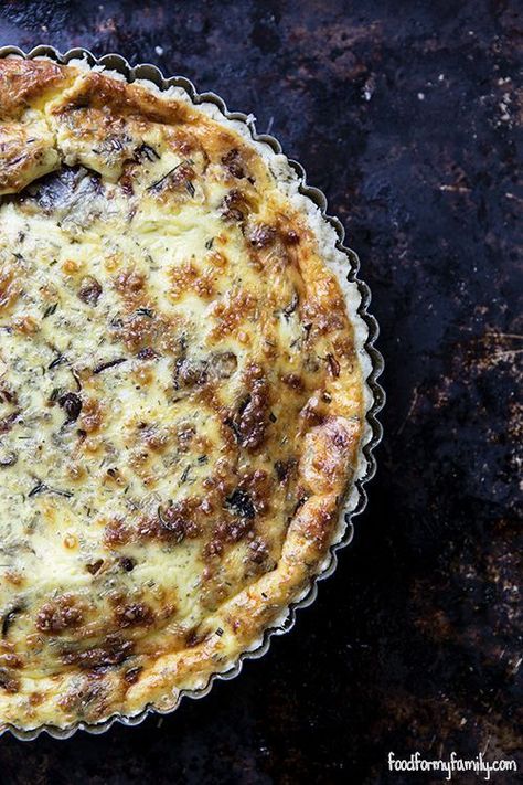 Caramelized Shallot and Gruyere Rosemary Quiche | FoodforMyFamily.com Gruyere Recipes, Caramelized Shallots, Quiche Recipes Easy, Enjoy Your Meal, Quiche Recipe, Savory Tart, Quiche Recipes, I Love Food, Brunch Recipes