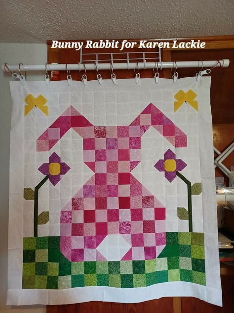 Bunny Rabbit Quilt Pattern, Rabbit Quilt Pattern, Easter Quilt Patterns, Bunny Quilt Block, Easter Quilts Wall Hangings, Bunny Blocks, Bunny Baby Quilt, Quilt Assembly, Beginner Quilt Patterns Free