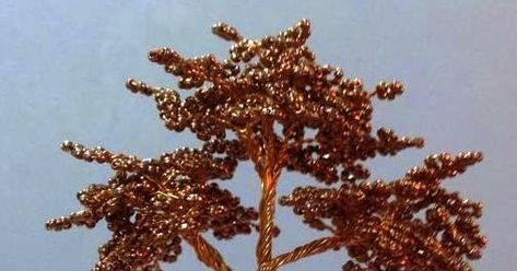 Bonsai Making, Tree Tutorial, Beaded Flowers Patterns, Wire Art Sculpture, Wire Tree Sculpture, Wire Trees, Wire Flowers, Wire Tree, Gold Tree