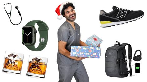 Finding the perfect gift for your favorite nurse can be difficult - finding it for your favorite male nurse can be even more challenging. According to the U.S. Bureau of… Male Nurse Gifts, Shoes For Nurses, Male Nurses, Gifts For Male Nurses, Sports Compression Socks, Nurse Scrubs, Percussion Massager, Male Nurse, Nursing Student Gifts